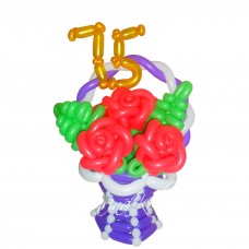 Кошик троянд на ювілей із кульок