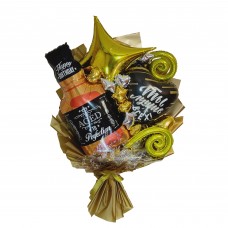 Крафтовий букет кульок З Днем Народження