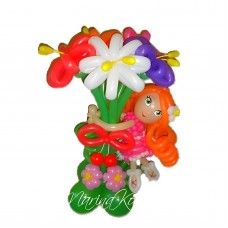 Ромашки великі пелюстки та дівчинка Ромашки великі пелюстки та дівчинка